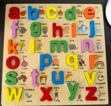 wooden 3D alphabet puzzle board - kottanas toy store