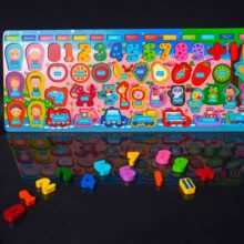 6 in 1 wooden learning board puzzle - kottanas toy store